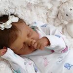 TERABITHIA 19 Inch Realistic Hand Rooted Eyelashes Sleeping Reborn Baby Doll with Soft Body Newborn Premie Doll in Dark Brown Skin, May God Bless You