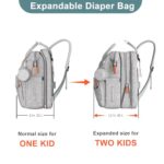 ISMGN Extra Large Diaper Bag Backpack, Multifunctional Diaper Bag, Expandable Diaper Bag, UG Grey