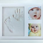 My Mini Moe Newborn Baby Handprint Kit & Footprint Photo Frame. Shower Registry Gifts for Girls & Boys Craft Clay Mold Gift Set for Babys Infant & Kids Personalized Nursery Decor Keepsake Box Ideas