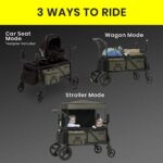 Jeep Deluxe Wrangler Stroller Wagon with Cooler Bag and Parent Organizer by Delta Children, Black/Green