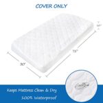 Cot Mattress Pad Waterproof, Quilted Cot Size Mattress Pads Cover 30″ X 75″ Fitted for Narrow Twin/Camp Bunk/Rvs Bunk/Guest Beds, Soft Breathable Microfiber Protector Topper, White (Cover Only)