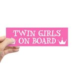 CafePress Twin Girls On Board – Twin Bumper Sticker 10″x3″ Rectangle Bumper Sticker Car Decal