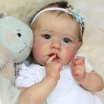 ZTDOLL Reborn Baby Dolls Girls with Opened Blue Eyes 18 Inch Handmade Realistic Girl Baby Doll Newborn Lifelike Dolls in Soft Vinyl and Weightd Body for Daughter