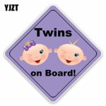 CNC. 15.315.3CM Interesting Car Sticker Decoration Twins BABY ON Board Colored Graphic Warning Sign Decals C1-5576