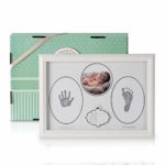 Olele Baby Picture Frame,Babies Handprint & Footprint for Keepsake Photo Wooden Frames for Newborn Boys and Girls
