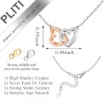 PLITI Twin Mom Gift Mommy To Be Gift Interlocking Heart Necklace For New Mom Mom Of Twin Gift New Grandma Gift First Time Mom Jewelry (Mother of Twins heart nec)