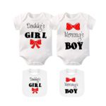 YSCULBUTOL Baby Bodysuits for Unisex Girls Boys Short Sleeve White Baby Twin Clothes Moms Little Man Moms Little Boy … (White6, 4-6 Months)
