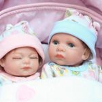 iCradle 10″ 26cm Mini Lifelike Sleeping Baby Girl and Baby Boy Twins Handmade Reborn Doll Full Body Vinyl Silicone Realistic Looking Newborn Twin Dolls Anatomically Correct