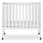Dream On Me 2 in 1 Portable Folding Stationary Side Crib, White