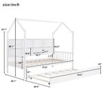 Merax Wood Twin Montessori Daybed with Trundle and Book Shelf Low Sofa Day Bed Frame for Kids Boys Girls No Box Spring Needed White