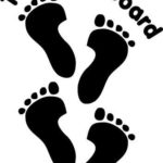 TWINS ON BOARD FOOTPRINT CAR DECAL STICKER, Light Blue, 6 Inch, Die Cut Vinyl Decal, For Windows, Cars, Trucks, Toolbox, Laptops, Macbook-virtually Any Hard Smooth Surface