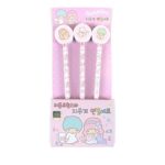 Sanrio Little Twin Stars School Stationary Pencil w/Eraser : 3pcs Set