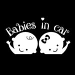 BABIES IN CAR – CUSTOMIZED (like baby On board) rear window Decal sticker car minivan suv twins siblings