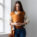 Cuddlebug Hands-Free Baby Carrier Wrap – Soft & Stretchy Baby Carrier Newborn to Toddler 7-35 lbs – One-Size-Fits-All Baby Holder Wrap – Hip-Healthy Wrap (Brown)