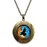SunShine Day Colorful Twin Flames With Raven Design Girls/Boys Chain Necklace with Pendant