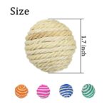 WishLotus Cat Sisal Ball 5 Packs, 4.5CM Assorted Colored Sisal Balls for Cats to Scratch, Pat, Bite Or Chase, Interactive Cat Toys for Indoors Cats Random Color(4.5cm 5pcs)