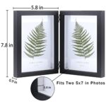 AVEAX Double 5×7 Picture Frame Black Wood Photo Frame Shadow Box Frame