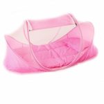CHRISLZ Summer Mosquito Net for Children Portable Folding Baby Travel Bed Crib Baby Cots Newborn Foldable Crib(pink)