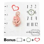 Premium Baby Monthly Milestone Blanket – Soft Fleece Blanket Photography Backdrop | Watch Your New Baby Girl or Baby Boy Grow | Frames & Wreath Included – Best Baby Shower Registry & Christmas Gift