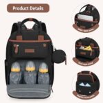 Maelstrom Diaper Bag Backpack,Baby Bag,23L-30L Expandable Diaper Backpack for Mom Dad,Travel Essentials Baby Bag with Changing Pad&Stroller Straps & Pacifier Bag,Black