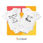 Twinstuff Twin unisex Onesies – For Boys and Girl Baby Outfits Matching. Set of Onesies 3-6 Month Sizes