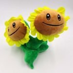TavasHome Plants vs Zombies 2 PVZ Figures Plush Baby Staff Toy Stuffed Soft Doll 13cm-35cm Soft PP Cotton (Twin Sunflower)