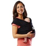 Baby K’tan Original Baby Wrap Carrier, Infant and Child Sling – Simple Wrap Holder for Babywearing – No Rings or Buckles – Carry Newborn up to 35 lbs, Black, S (W dress 6-8 / M jacket 37-38)