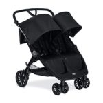 Britax B-Lively Double Stroller – Up to 100 pounds – Car Seat Compatible – UV 50+ Canopy – Adjustable Handlebar – Easy Fold, Raven
