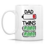 Retreez Funny Mug for Dad of Twins – Double the Fun, Double the Chaos – 11 Oz Ceramic Coffee Cup For Superhero Twin Dad – Birthday, Holiday Gift for New Dads, Daddy – Father’s Day Gift
