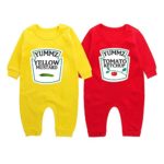 YSCULBUTOL Yummz Tomato Ketchup Yellow Mustard Red and Yellow Bodysuit Baby Boy Twins Baby Clothes Twins Baby Boys Girls