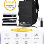 bergsalz Black Large Backpack For Women Travel Bag Weekender Lightweight Medium Backpack For Men Hiking Waterproof Gym Bag Travel Essential Canvas Bag Carry On Backpack For Sport Fan Laptop Bag