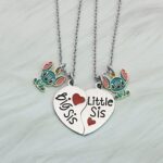 Stitch Sister Gifts for Girls Necklace Matching Big Sister Little Sister Jewelry for Twin Sister Best Friend Stitch Lover Gifts (Big Little sister)