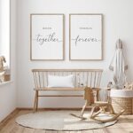 NATVVA Born Together Friends Forever Wall Art Poster Twins Printable Quotes Canvas Prints Inspiring Quotes Painting Picture Artwork Home Decor for Nursery No Frame