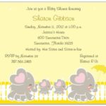 Elephant Family with Twins Baby Shower Invitations – Set of 20
