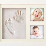 MyMiniJoy Newborn Baby Handprint and Footprint Picture Frame Kit, Keepsake Box for Boys and Girls, Memorable and Unique Baby Shower Gift Idea for Registry, Personalized Table and Wall Photo Decoration