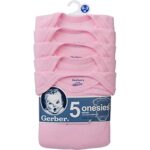 Gerber Baby 5-Pack Solid Onesies Bodysuits, Pink, 0-3 Months