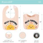 The Peanutshell Terry Baby Bib Set for Boys or Girls | Unisex 10 Pack Feeding, Teething, Drooling Hello Sunshine