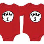 Nursery Decals and More Gender Neutral Baby Onesies, Includes 2 Bodysuits, 0-3 Month Twin 1 Twin 2
