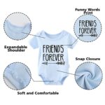 YSCULBUTOL Baby Twins Bodysuits Best Friends Forever Baby Clothes Set with Bibs Girl Outfit with hat?PinkBule Best6M?