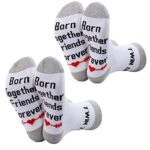 MBMSO Twin One Twin Two Socks Twins Gifts Twin Siblings Gifts Born Together Friends Forever Twin Sister Friend Gifts Twins Socks (Twin One Two Socks)