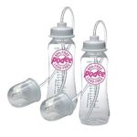 Podee Hands Free Baby Bottle – Anti-Colic Feeding System 9 oz (2 Pack – Pink)