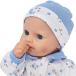 12 Inch Soft Body Baby Doll Boy for Toddlers with Pacifier, Blanket & Blue Floral Clothes in Gift Box
