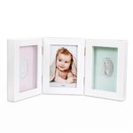 Olele Triple Baby Picture Frame,Babies Handprint & Footprint for Keepsake Photo Wooden Frames – Perfect Gift for New Moms