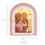 Isaac Jacobs 4×6 Vertical Pink Arc Resin Picture Frame with Gradient Design, Decorative Photo Frame, Tabletop & Wall Display, Hanging Display & Home Decor (4×6 Vertical, Pink)