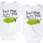 CarefreeTees Two Peas in a Pod Twin Babies (Baby Bodysuit or Tee-Shirt – Set of 2)