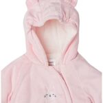 Carter’s Newborn Infant Baby Girl Pram Style Water Resistant One Piece Winter Snowsuit, With 3D Ears, Pink, Size 3M
