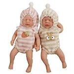 Miaio Reborn Baby Doll Twins 7 Inch Silicone Doll Mini Realistic Newborn Baby Dolls Silicone Full Body Stress Relief Hand Made