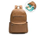 Leather Diaper bag Backpack by Mominside, Backpack for Women, Baby Bag (Brown)