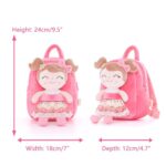 Gloveleya Toddler Backpack Baby Girl Gift Plush Bag Diaper Bag with Spring Girl Doll Pink 9 Inches