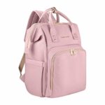 Amilliardi Large Capacity Fashion Diaper Bag Backpack – 4 Insulated Bottle Holder Up to 11 Oz Baby Bottles – Stroller Straps– Multi-Function – 10 Divisions – Nappy Bag Organizer(Blush/Light Pink)